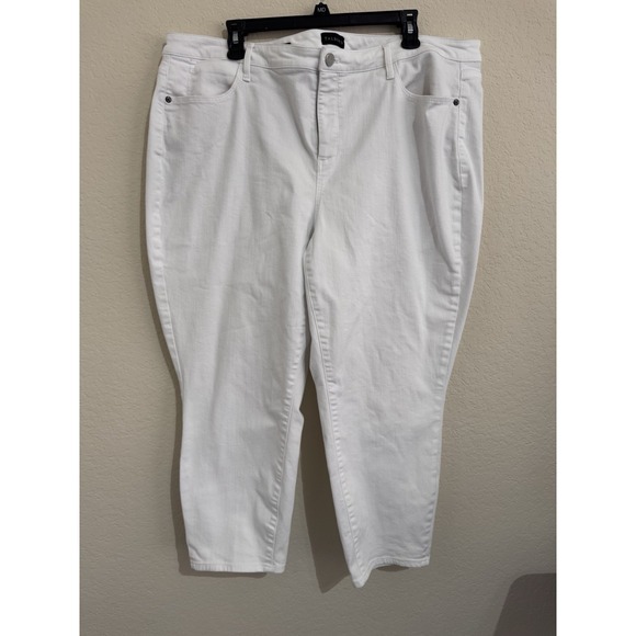 Talbots Denim - Talbots Jeans Womens 20W White Jegging Crop Simply Flattering Collection Stretch